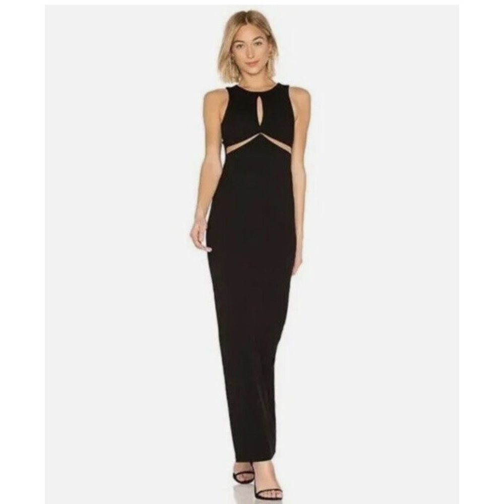 Lovers + Friends Woman’s‎ Saskeah Maxi in Black Gown Sleeveless Cutout SZ XS